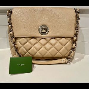GORGEOUS ‘Kate Spade’ Large Leather Quilted Chainlink Tote! Brand NEW!